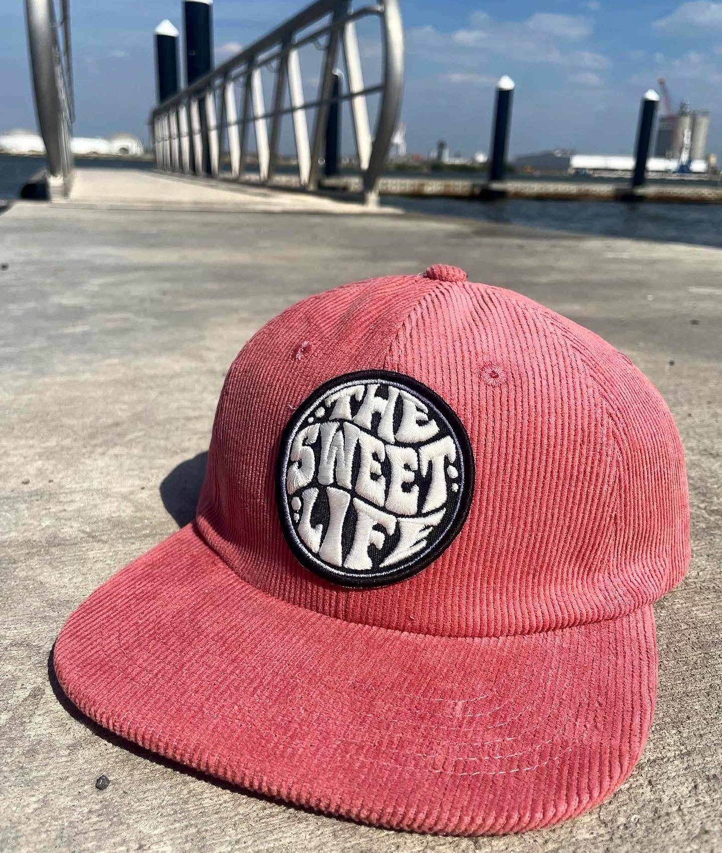 The Sweet Life Melon Corduroy Strap-back