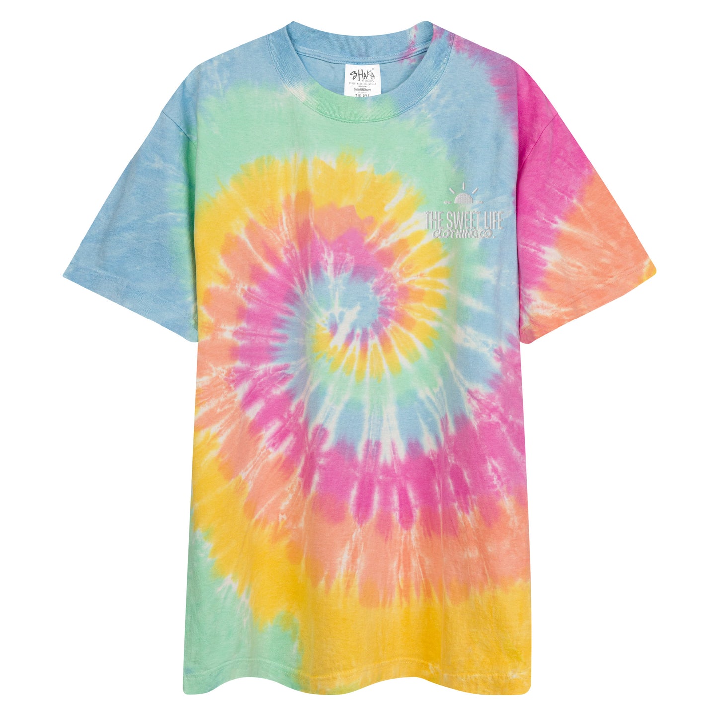 Oversized tie-dye logo tee